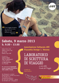Locandina Laboratorio di scrittura a Verona marzo 2013