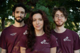 I team leader dello Space Team dell’Università La Sapienza di Roma, da sin.: Edoardo Malatesta, Giulia Lo Iacono, Tommaso Onali (Valentina Brancaforte)
